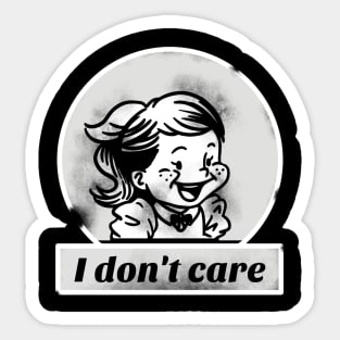 I Don't Care Anti-social Girl Sticker